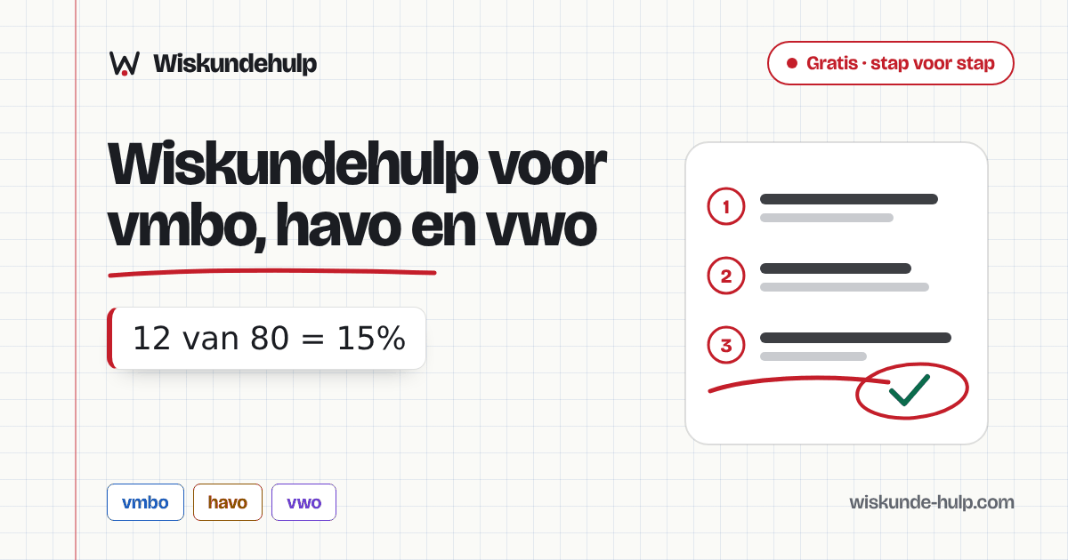 Wiskundehulp: rekenmachines en uitleg voor vmbo, havo en vwo
